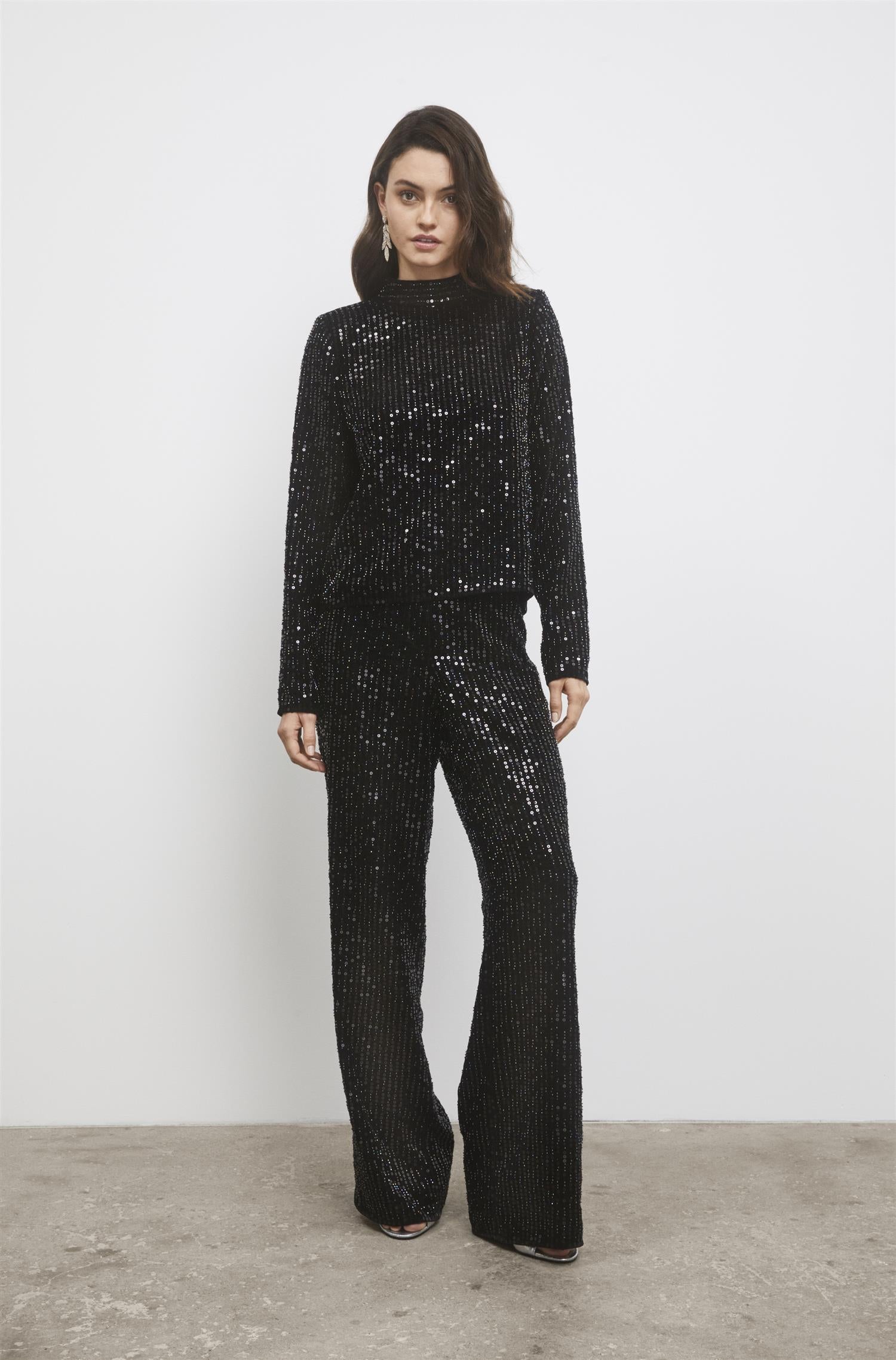 Bukser | Jagger Sequin Trouser Black